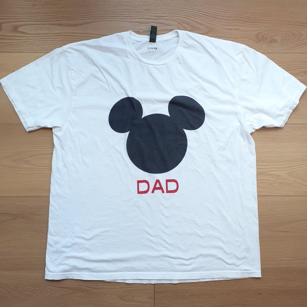 Dad - Disney Mickey Mouse Ears - New 2XL White T-Shirt